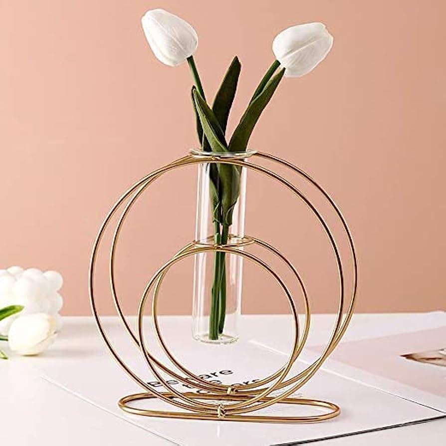 Adore Double rings stand with test tube flower vase Adore and decor