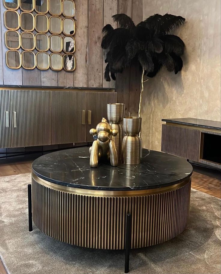 Adore fluted Black Swan coffee table - Adore & Décor