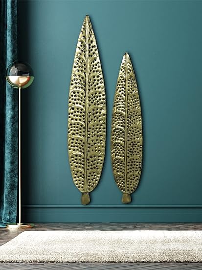Adore Gold sleek leaf wall art - Adore & Décor