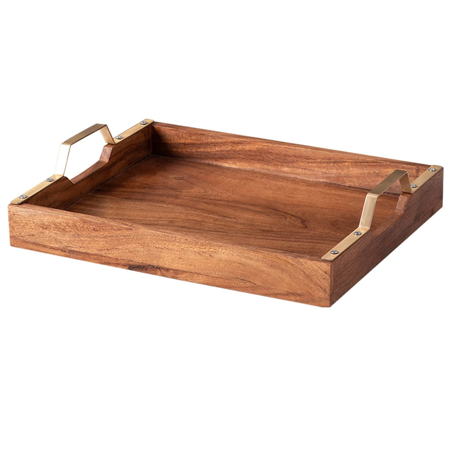 Adore Golden acacia wood serving tray Set - Adore & Décor