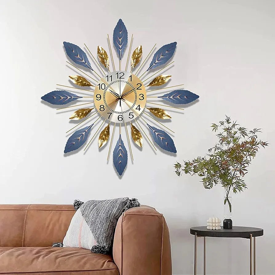 Adore Golden blues wall clock - Adore & Décor
