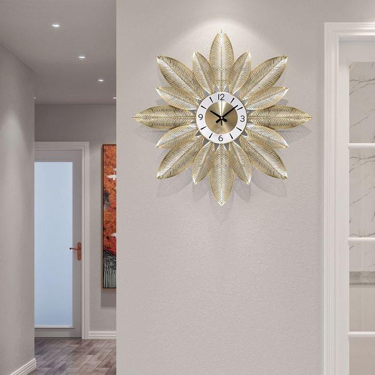Adore Golden frill petals wall clock - Adore & Décor