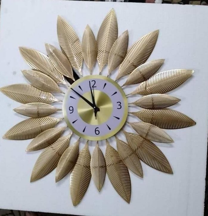 Adore Golden frill petals wall clock - Adore & Décor
