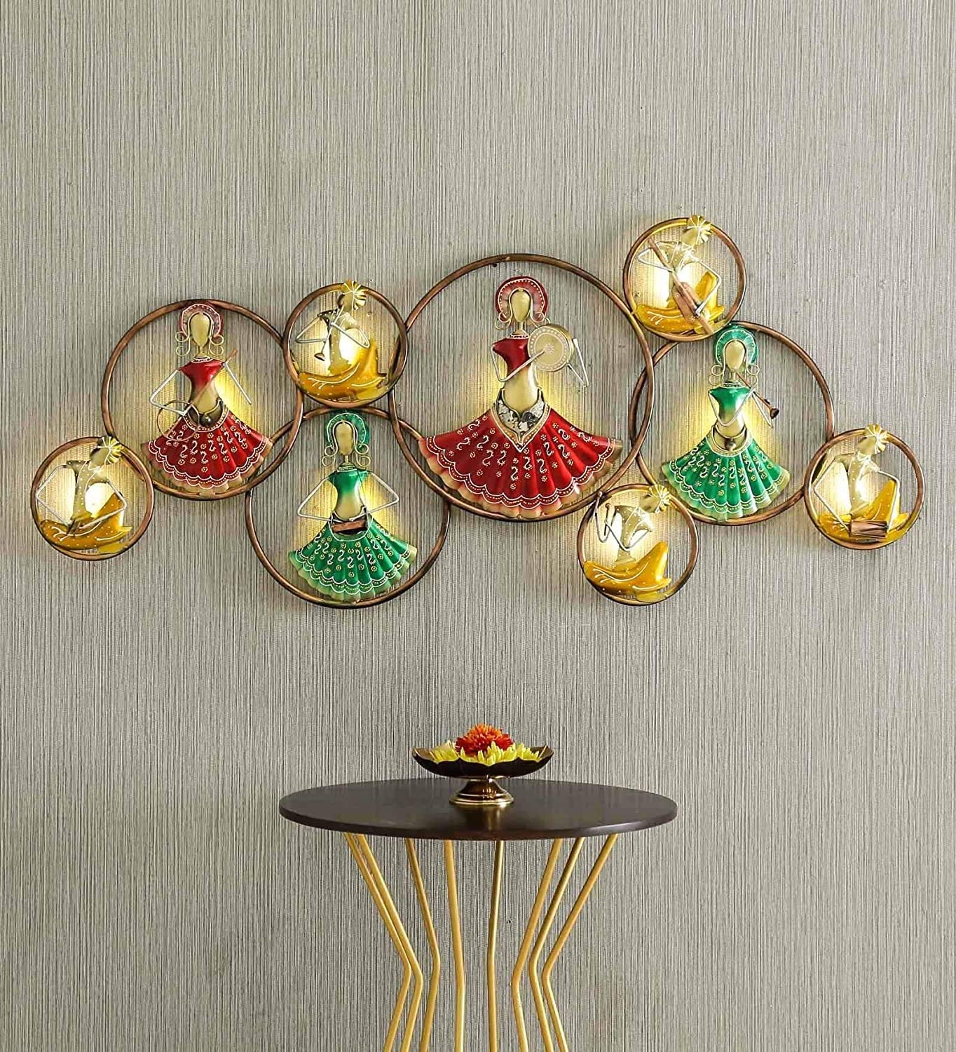 Adore Hand Crafted Metal Doll Musicians Circle Wall Art - Adore & Décor