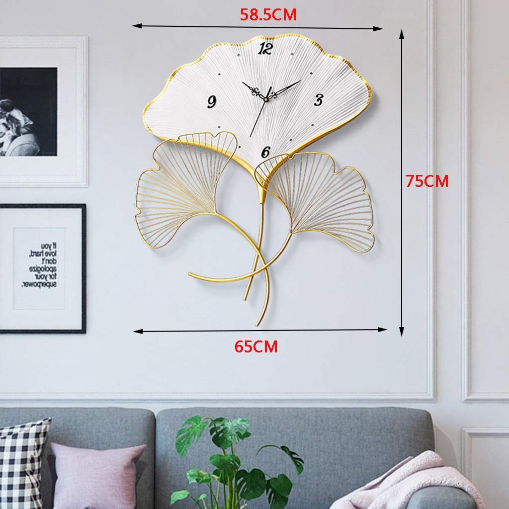 Adore Ivory Gingko metal wall clock - Adore & Décor