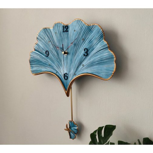 Adore Ivory Gingko metal wall clock - Adore & Décor