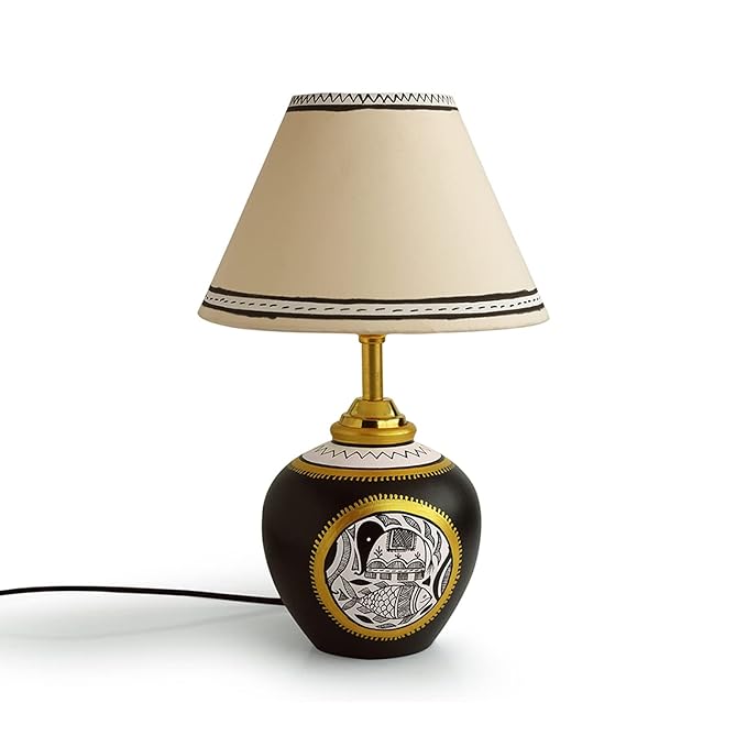 Adore Madhubani handpainted bedside lamp - Adore & Décor