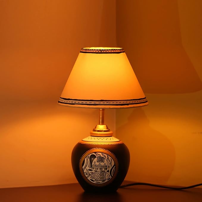 Adore Madhubani handpainted bedside lamp - Adore & Décor