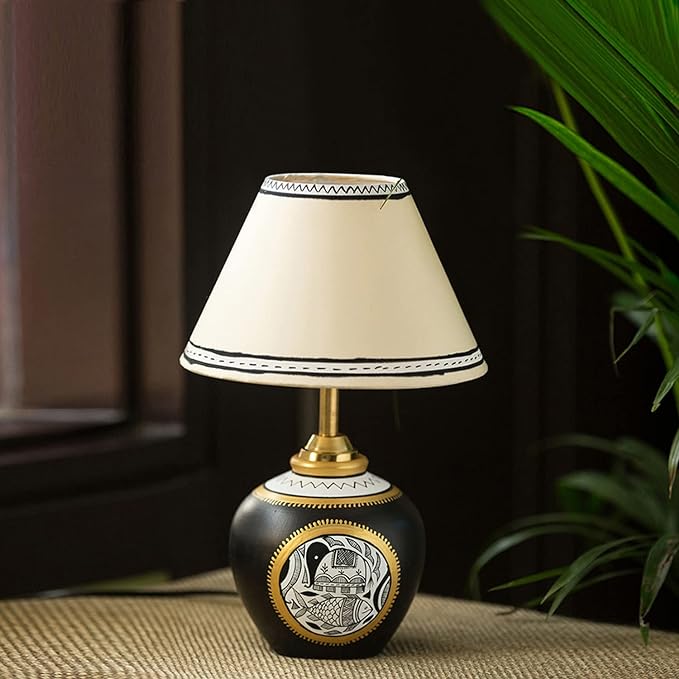 Adore Madhubani handpainted bedside lamp - Adore & Décor