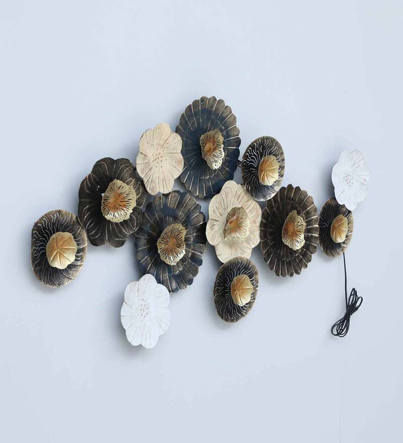 Adore Metal Brass wall hangings (black gold leaves) - Adore & Décor