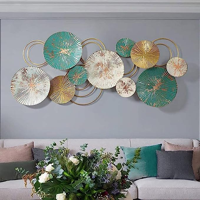 Adore Multicolor Metal Ring N Circle Wall Hanging Art Sculpture - Adore & Décor