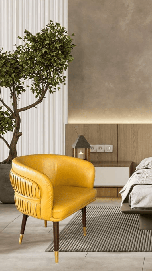 Adore mustard pleated seater - Adore & Décor