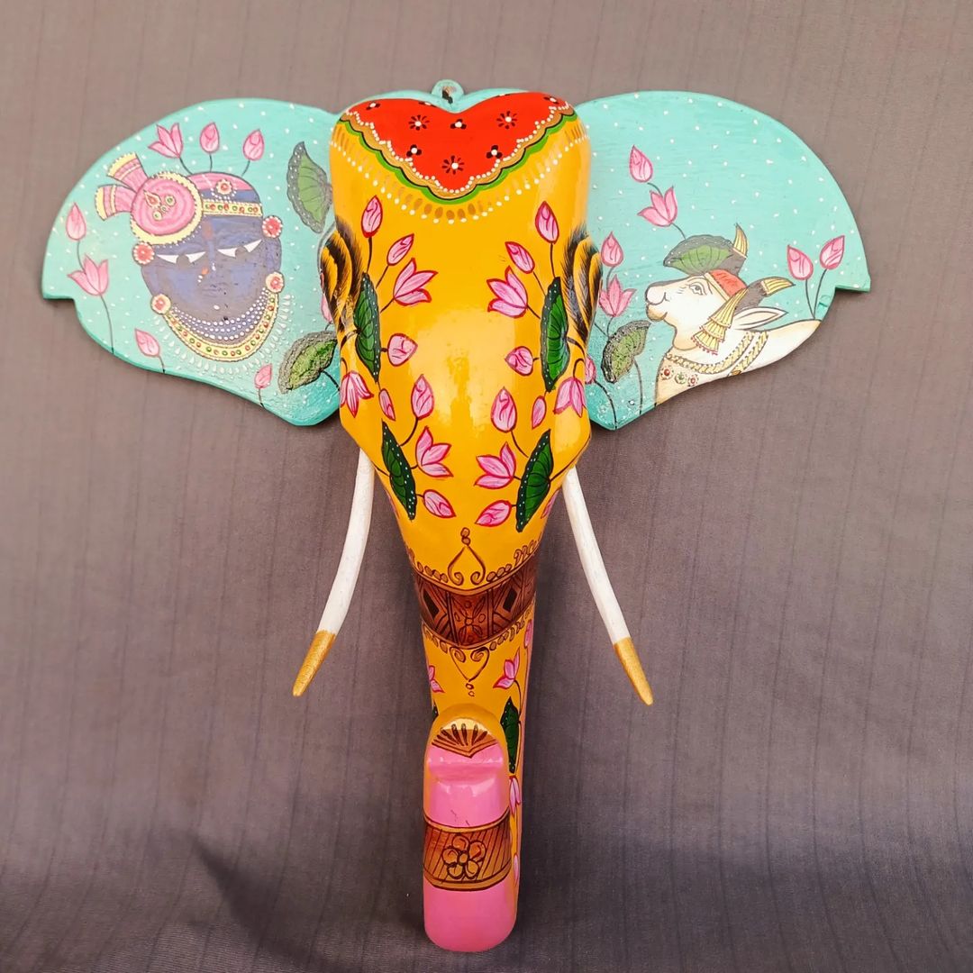 Adore Vinayak wooden hand - painted wall decor - Adore & Décor