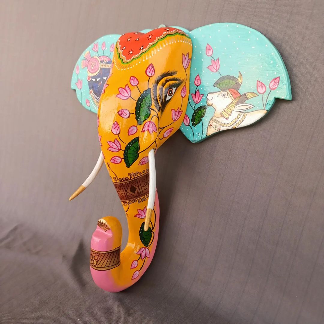 Adore Vinayak wooden hand - painted wall decor - Adore & Décor