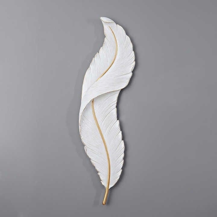 Adore white holy feather wall art with lights - Adore & Décor