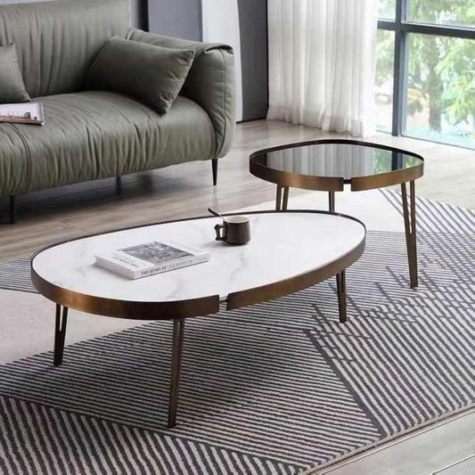 Adore Zen marble top nesting table set - Adore & Décor