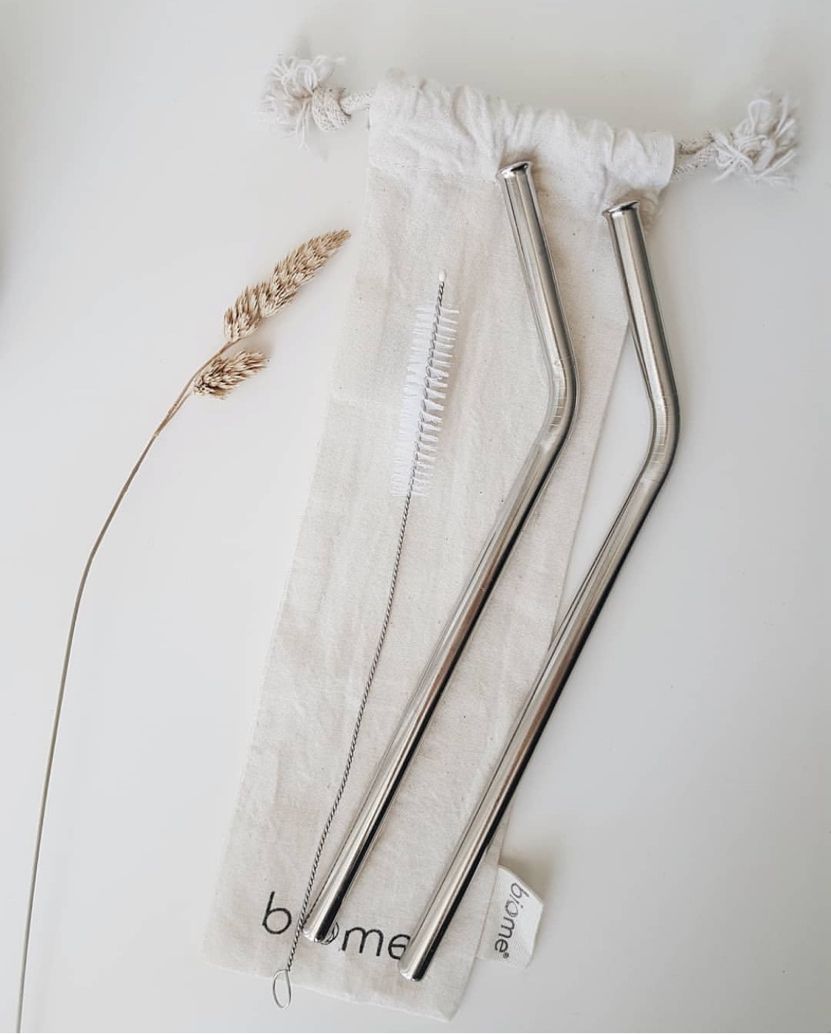 Adore 4pcs Stainless Steel Straw & 1pc Brush - Adore & Décor