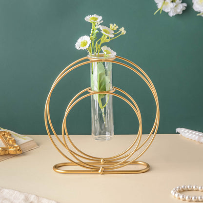 Adore Double rings stand with test tube flower vase