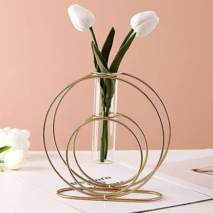 Adore Double rings stand with test tube flower vase