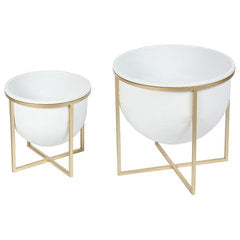 Adore Fancy indoor planter set of 2 with golden stand