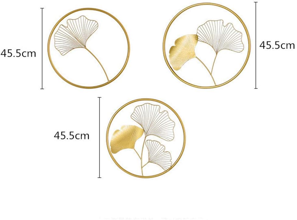 Adore 3pcs Nordic Style Wall Art Ginkgo Leaf Shape Hanging Pendant Metal Wall Decor