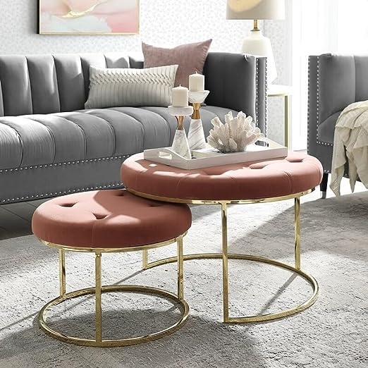 Adore Pink Blush nesting table set of 2