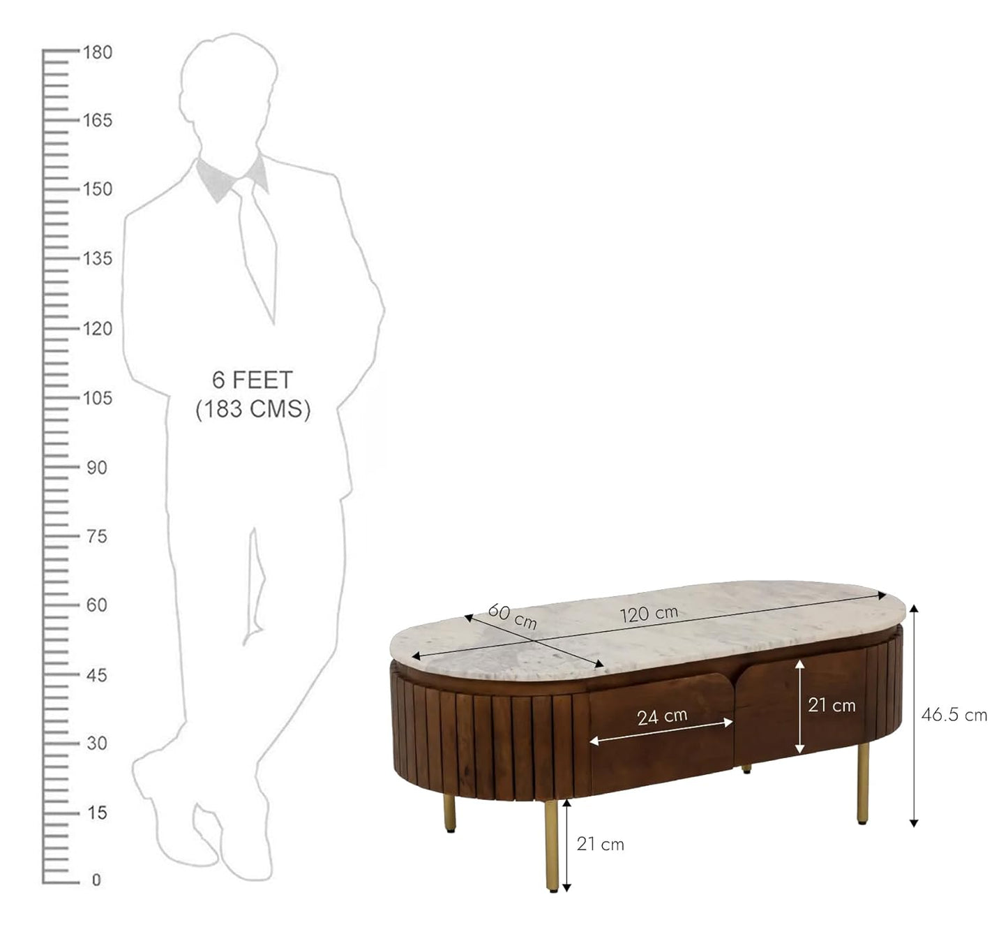 Adore Wooden walnut coffee table Adore & Décor
