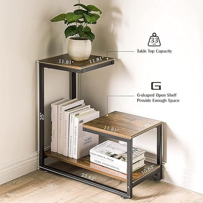 Adore G Shaped Narrow Slim Night Table