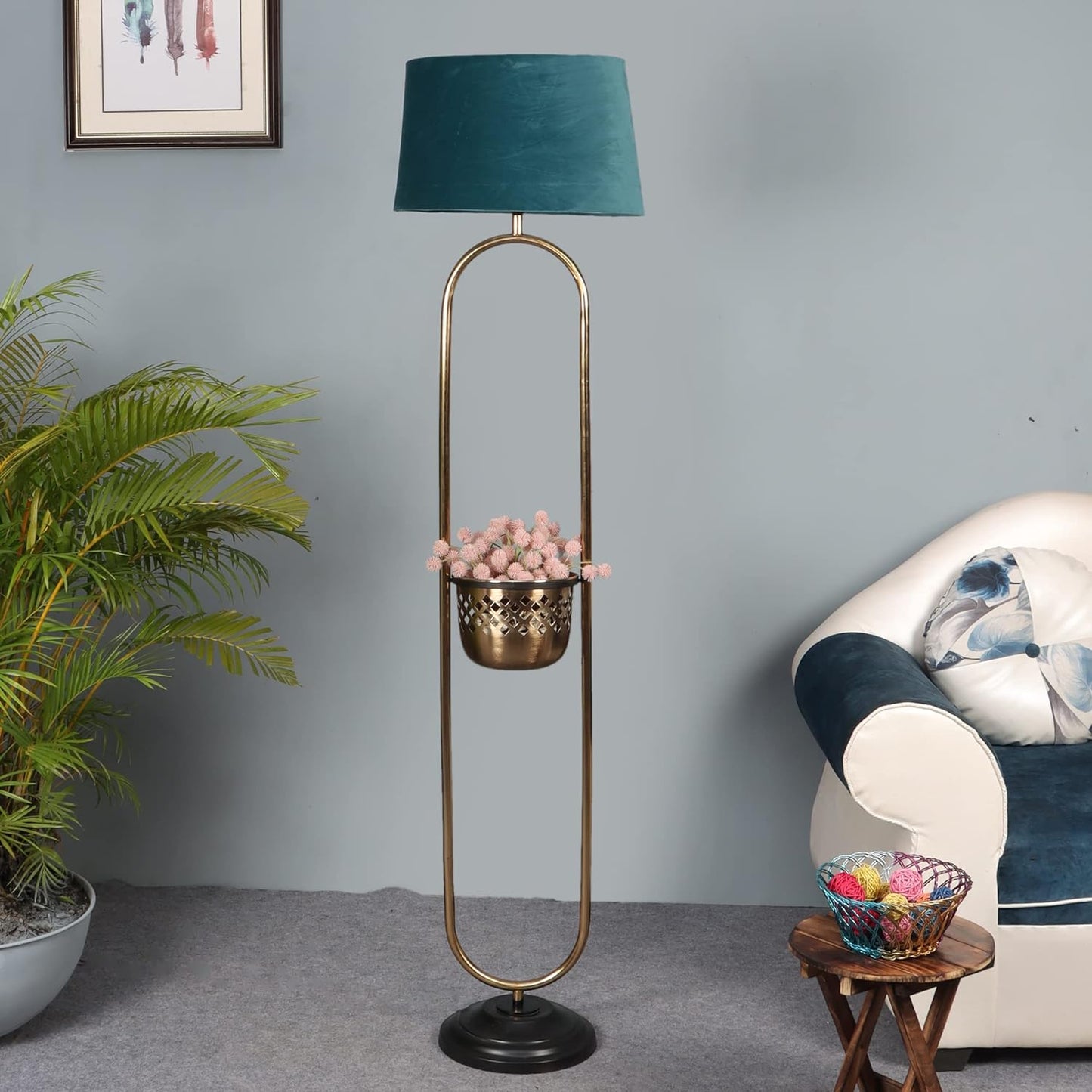 Adore Double tier sapphire floor lamp