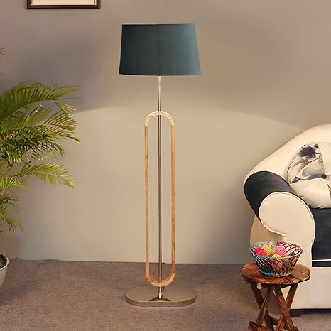 Adore sapphire floor lamp wooden touch