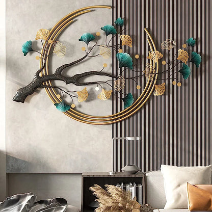 The gingko tree metal wall hanging