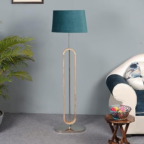 Adore sapphire floor lamp wooden touch