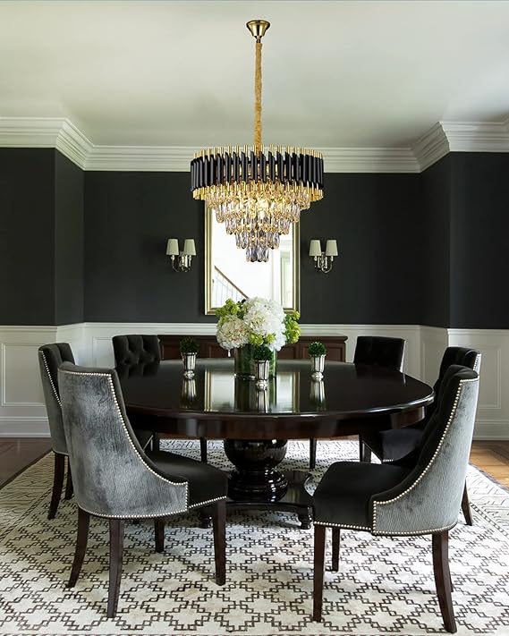 Adore Black matte round chandelier