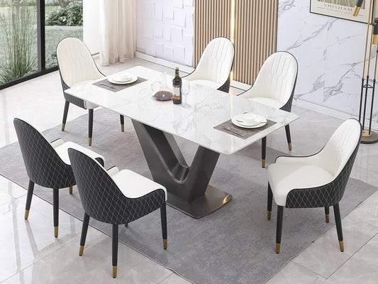 Adore Black Diamond Dining table set with 6 seaters Adore & Décor