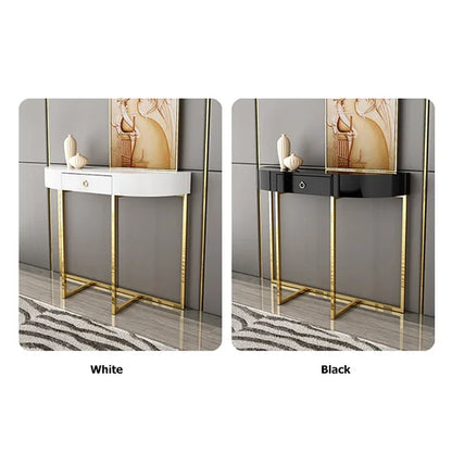 Adore Black Demilune Console Table with Storage