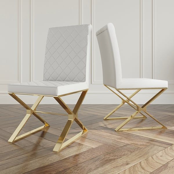 Adore Crystal creme Dining Table Set with four Chairs set
