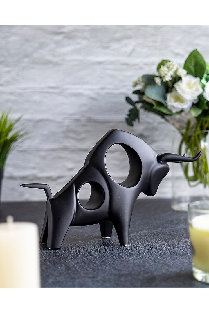 Adore Ceramic BULL decor set [Black and Gold]