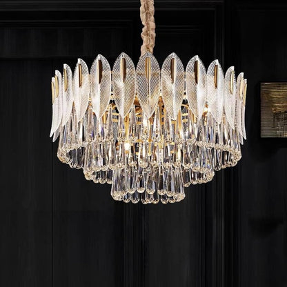 Adore Vintage Studded Crystal leaf chandelier