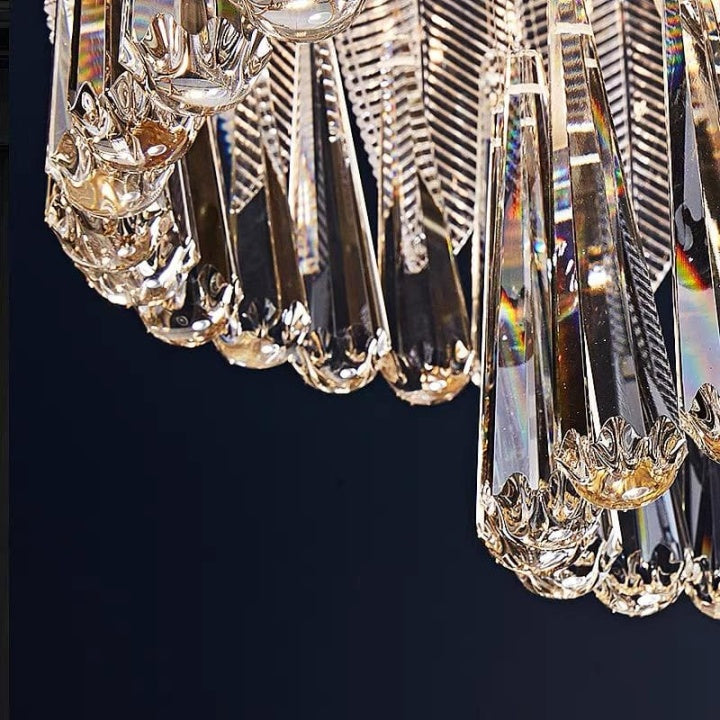 Adore Vintage Studded Crystal leaf chandelier