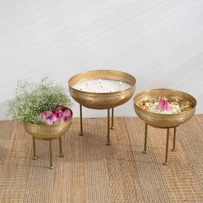 Adore Metal Urli bowls [Set of 3]