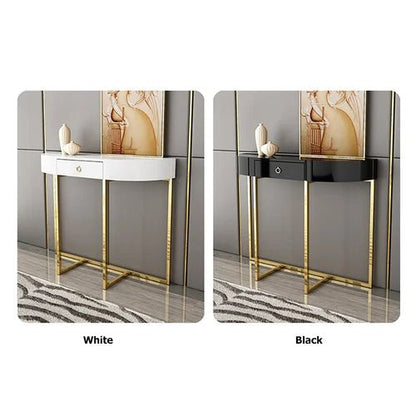 Adore Black Demilune Console Table with Storage - Adore & Décor