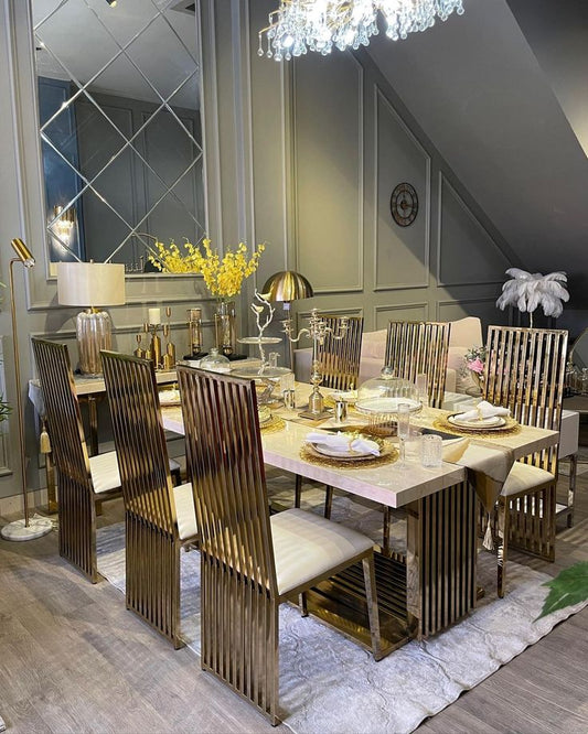 Adore Black Hansika Dining Table Set with Six Chairs - Adore & Décor