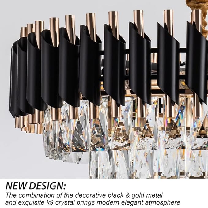 Adore Black matte round chandelier - Adore & Décor