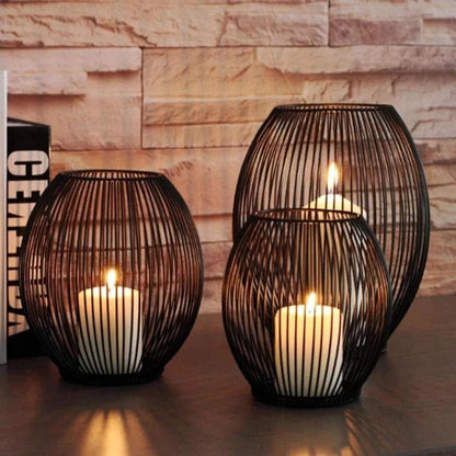 Adore Black strides candle holder - Adore & Décor