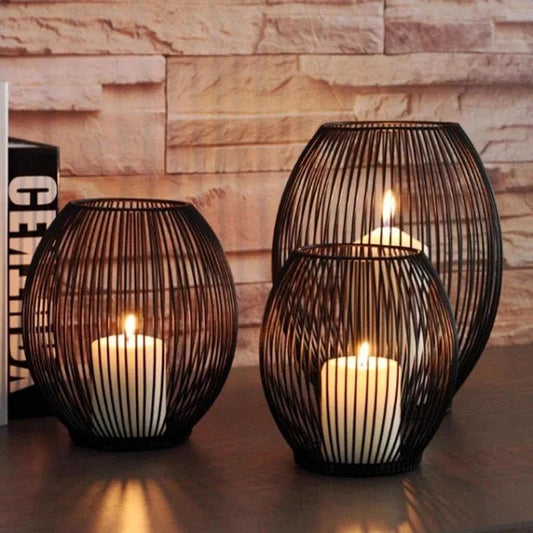 Adore Black strides candle holder - Adore & Décor