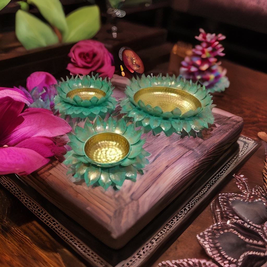 Adore Blue lotus petal Urli [pack of 5] - Adore & Décor