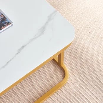 Adore Center Table with Storage Drawer and PVD Metal Frame - Adore & Décor