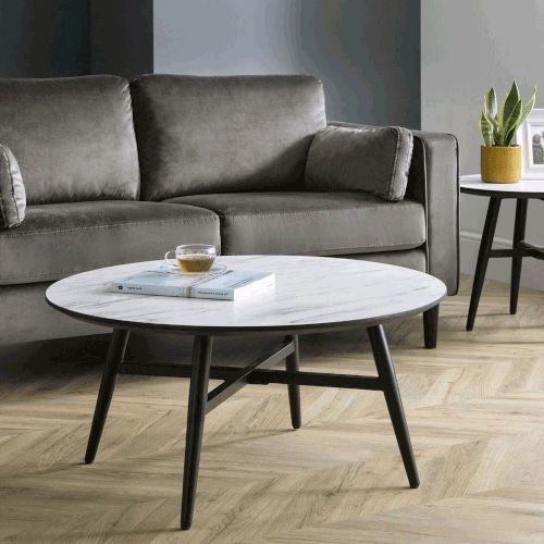 Adore Centre marble table with black legs - Adore & Décor