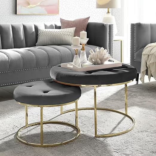 Adore Colored pearl nesting table set of 2 - Adore & Décor