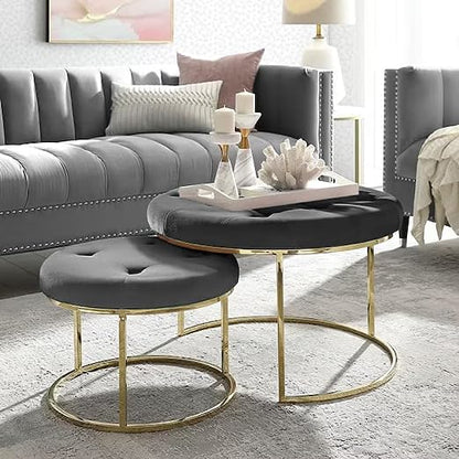 Adore Colored pearl nesting table set of 2 - Adore & Décor